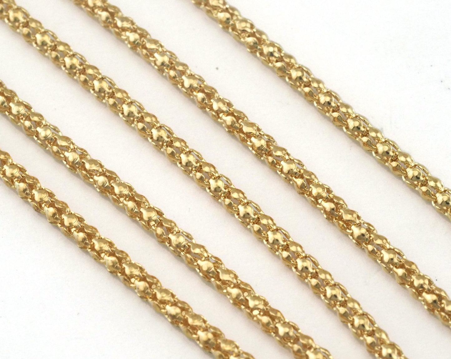 Hollow Mesh chain yellow tone 2.4mm Z127