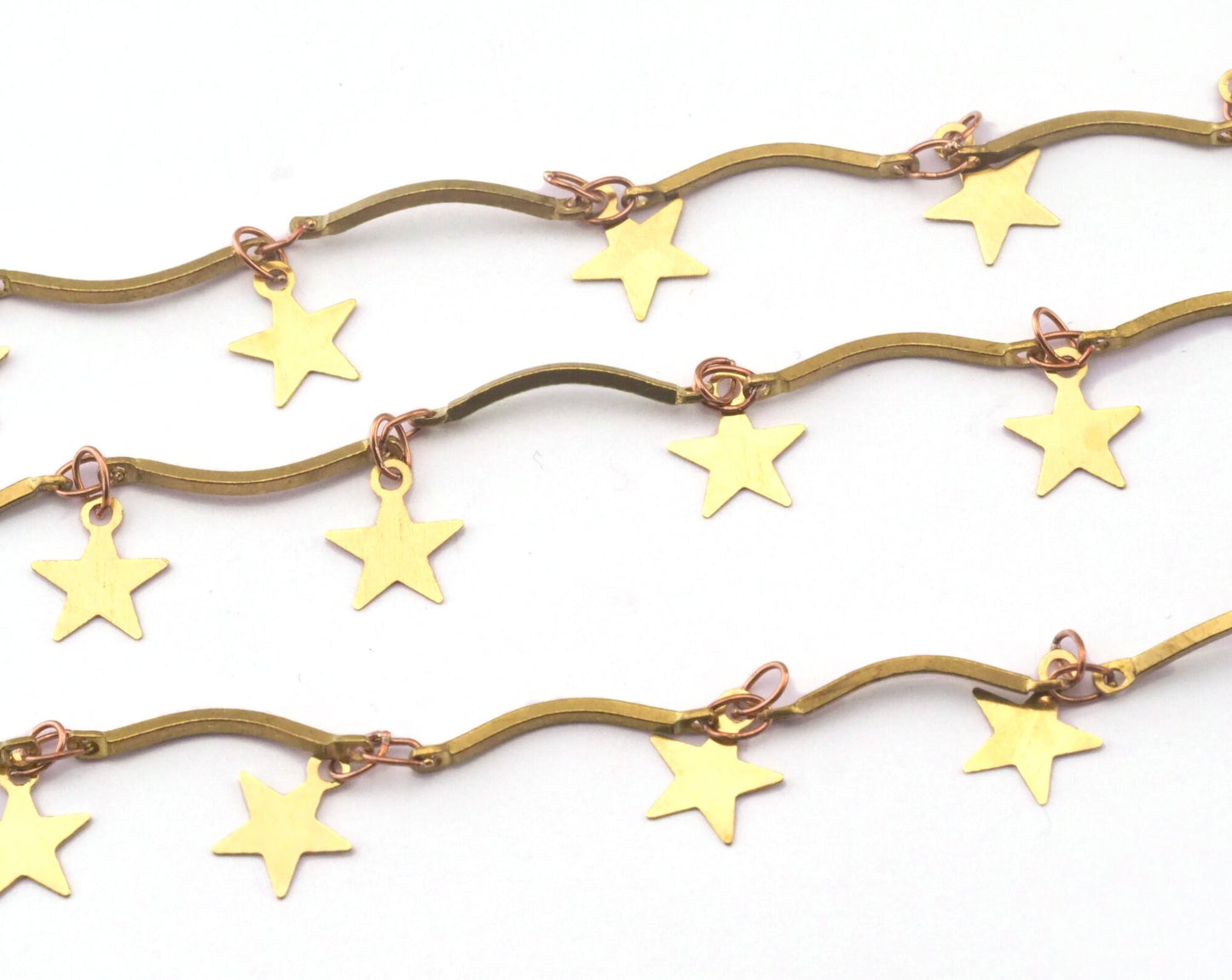 Bar Star chain (7mm star size)(1mm bar size) raw brass soldered chain Z128