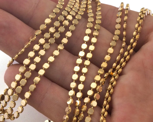 Box Chain Gold Tone Brass 3.1mm Z131