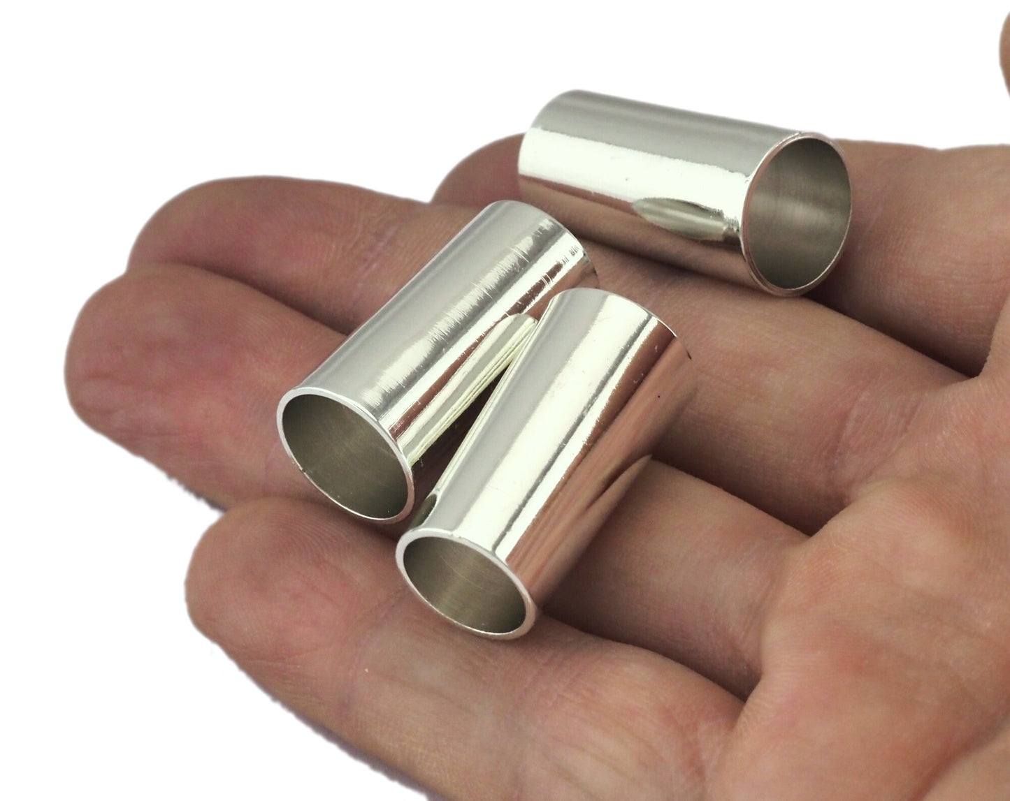 Cone Brass tube silver tone Top=12mm Bottom=14mm Width=26mm (hole inside diameter Top=10.5mm Bottom=12mm) 2425