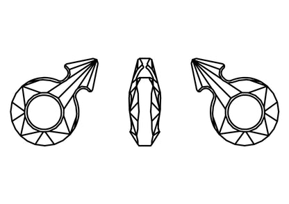 Male Symbol 4878 Swarovski silver night (sini) male symbol 30x19mm unfoiled limited stock