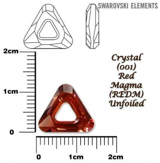 Cosmic triangle fancy stone 4737 Swarovski® crystal red magma 14mm