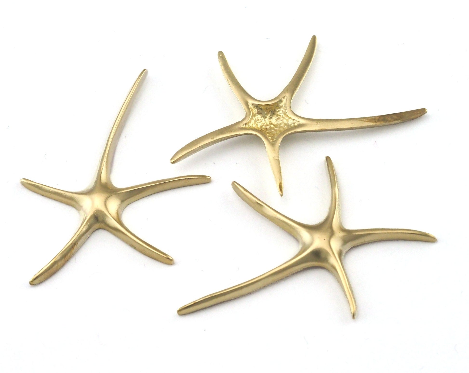 Starfish Charms pendant raw brass 48x35mm 2470