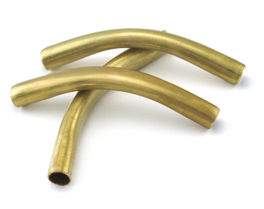 Curved Tube Raw Brass 9x80mm (8mm inner size) Pendant Findings bab8 2473