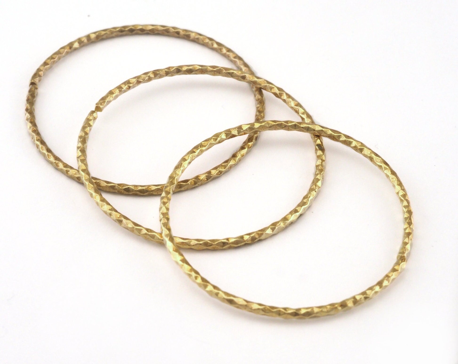 Open Textured Jump Ring 45mm (2mm Wire Thickness) Raw brass Findings 2494-345