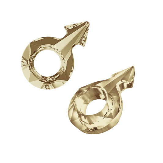 Male Symbol Swarovski® Crystal Golden Shadow (GSHA) 30x19mm 4878