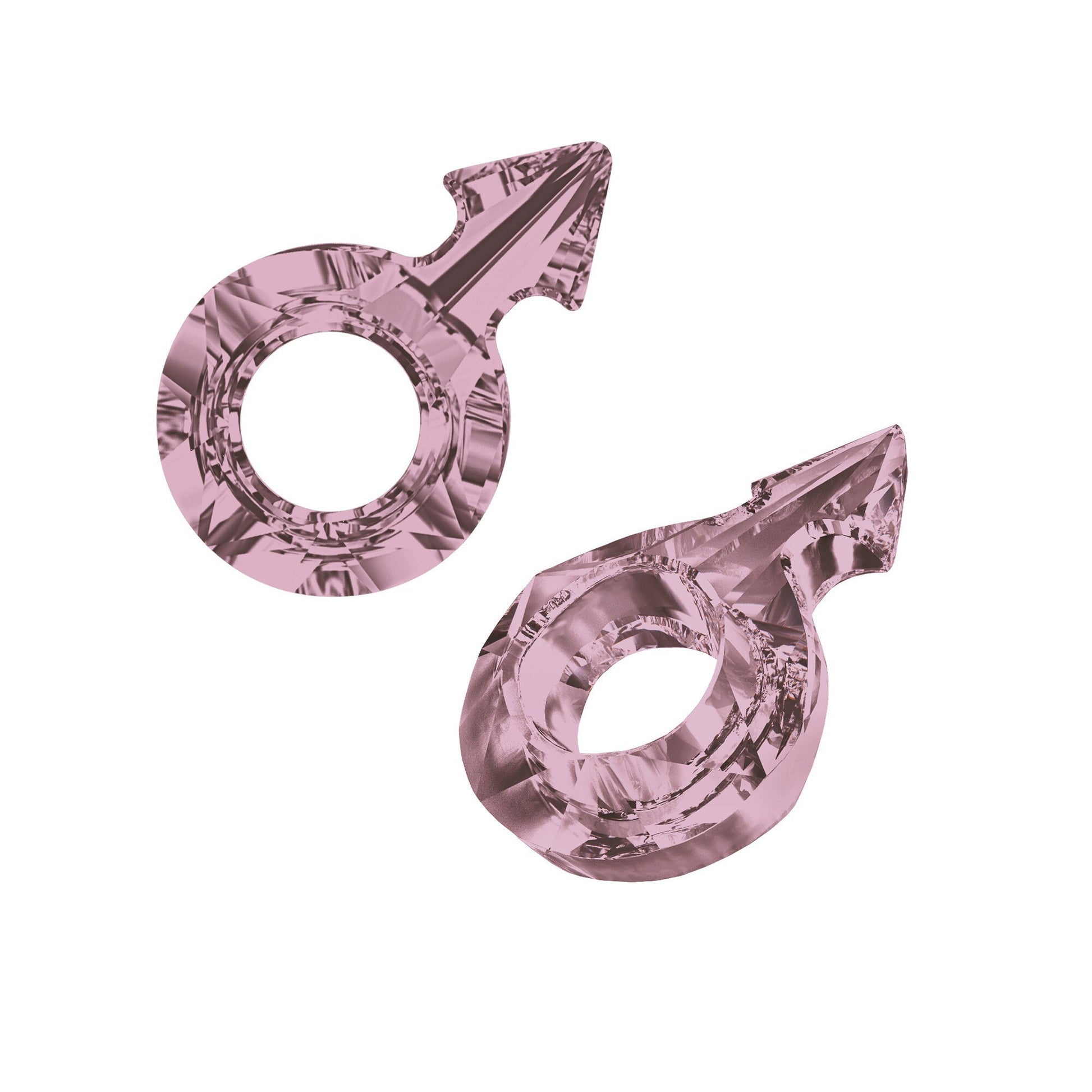 Male Symbol 4878 Swarovski® Crystal Antique Pink (ANTP) 30x19mm
