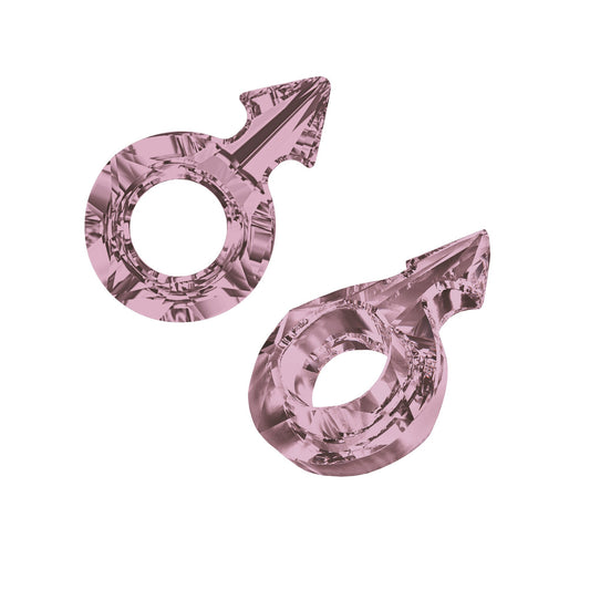 Male Symbol 4878 Swarovski® Crystal Antique Pink (ANTP) 30x19mm