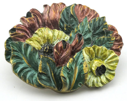 Flowers Belt Buckle, Vintage Resin Wall decor 98x77mm limited stock Made in Germany bjk070