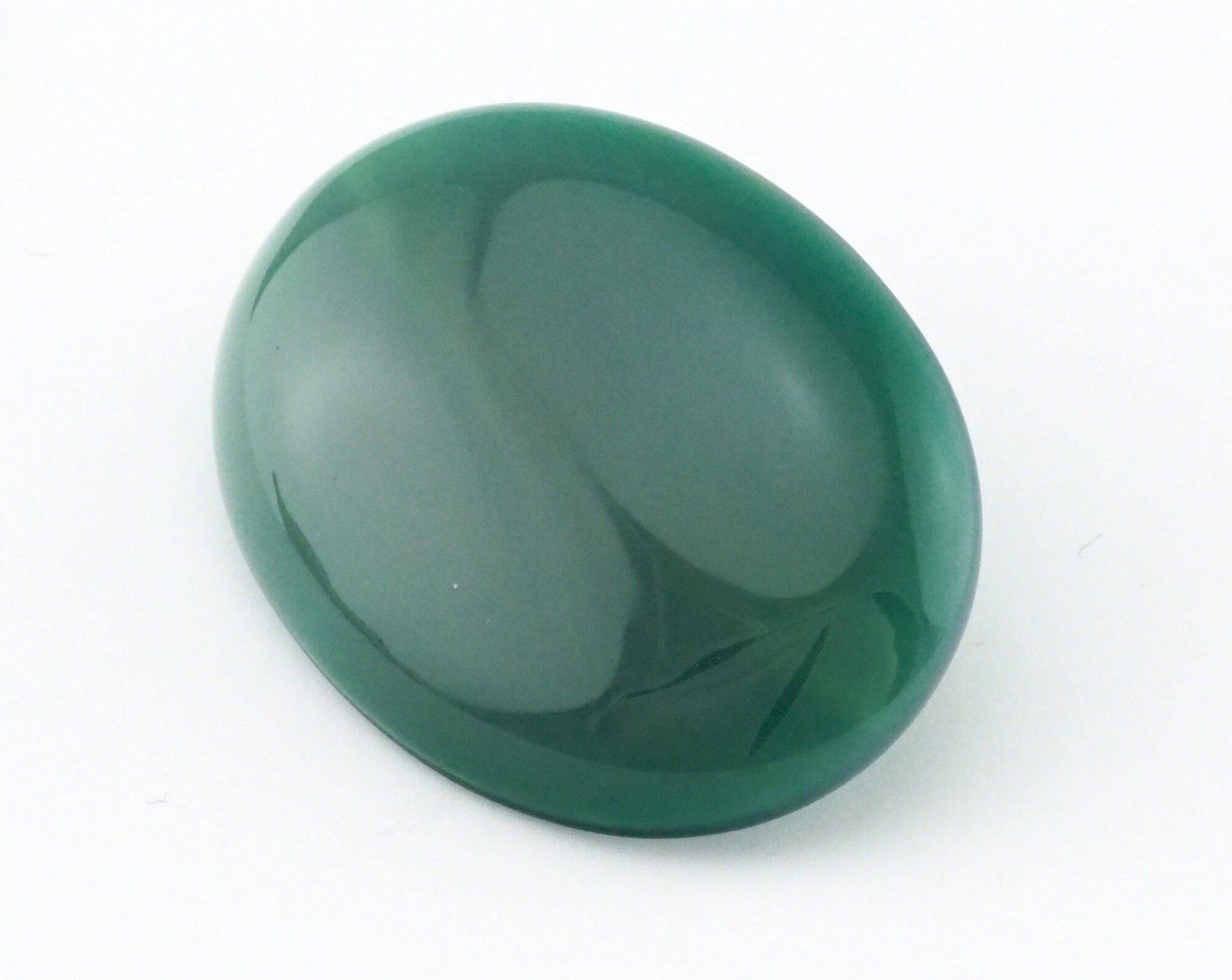 Natural Dyed Green Agate Oval Cabochon Flat Back Gemstone