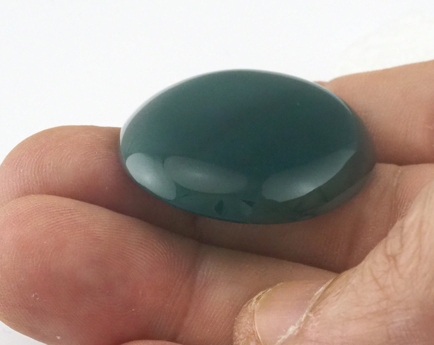 Natural Dyed Green Agate Oval Cabochon Flat Back Gemstone