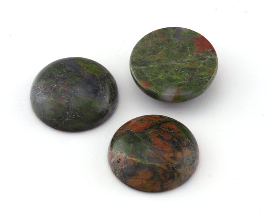 Unakite Round Cabochon 20mm Gemstone no hole Cab83-10