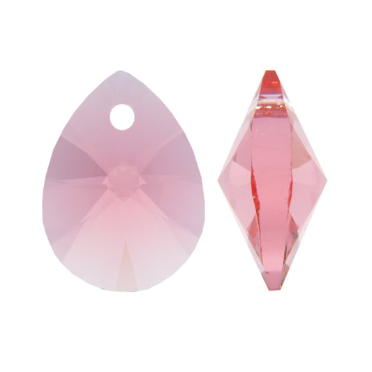 Xilion mini pear pendant 6128 Swarovski® rose peach 262 8mm Cab131