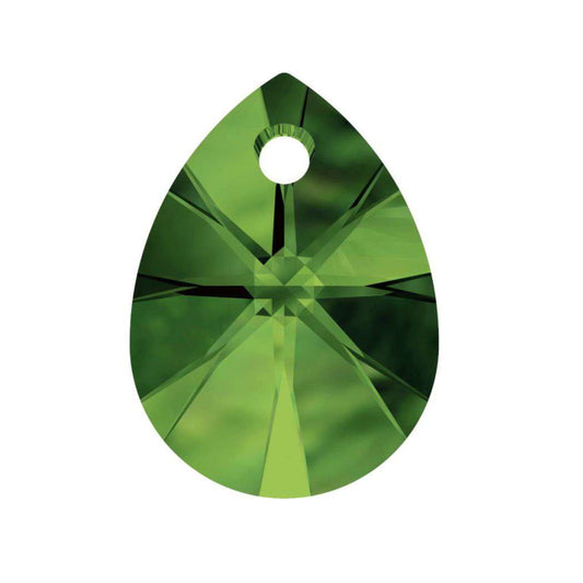 Xilion mini pear pendant 6128 Swarovski® dark moss green 260 pear pendant 10mm cab149