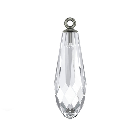 Pure drop pendant 6531 Swarovski® crystal (half hole) with classic gun metal plating cap 15.5mm