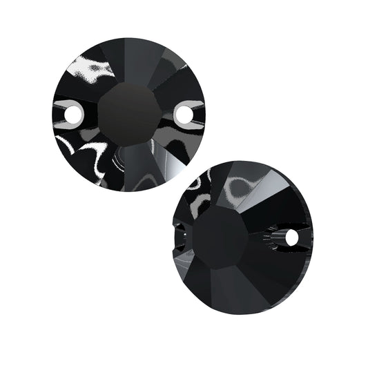 Xilion sew-on stone 3204 Swarovski® Jet Hematite 12mm Unfoiled