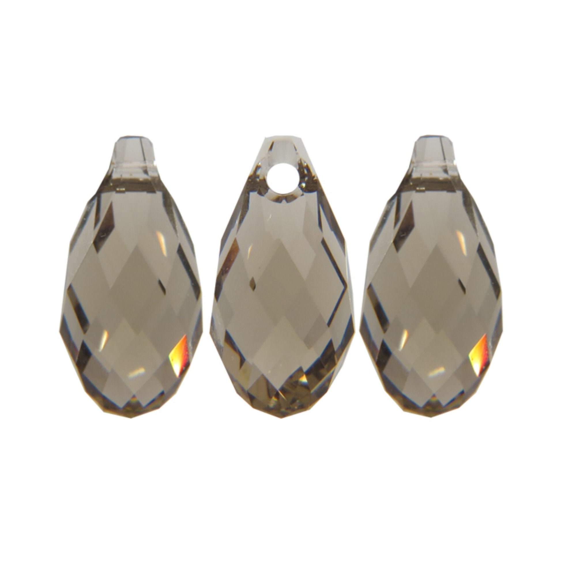 Briolette pendant 6010 Swarovski® Greige (284) 11x5.5mm