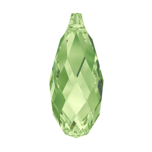 Briolette pendant 6010 Swarovski® Peridot (214) 11x5.5mm oz56-2