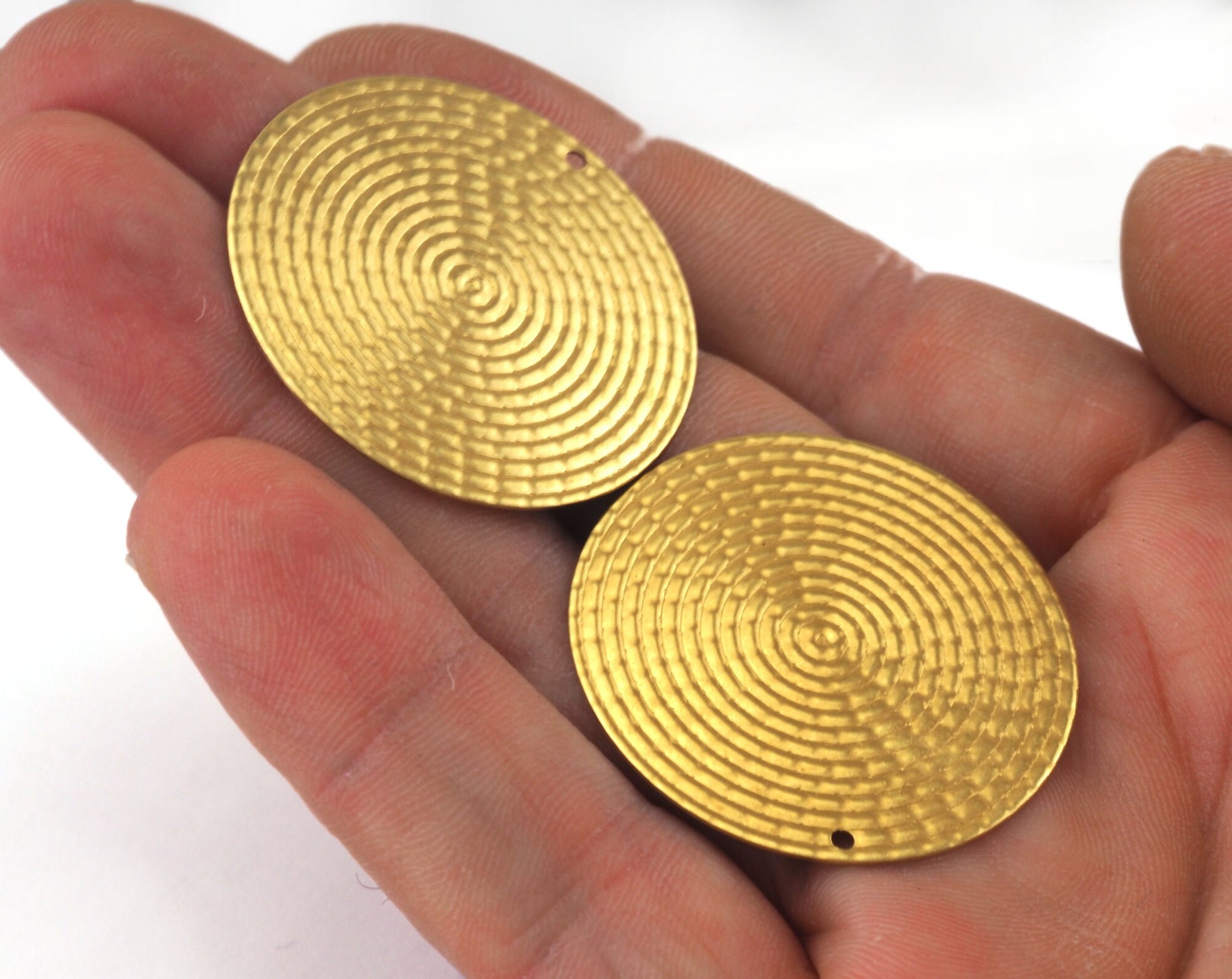 Circles Charms 34mm 1 hole Raw brass Pendant OZ2508-310