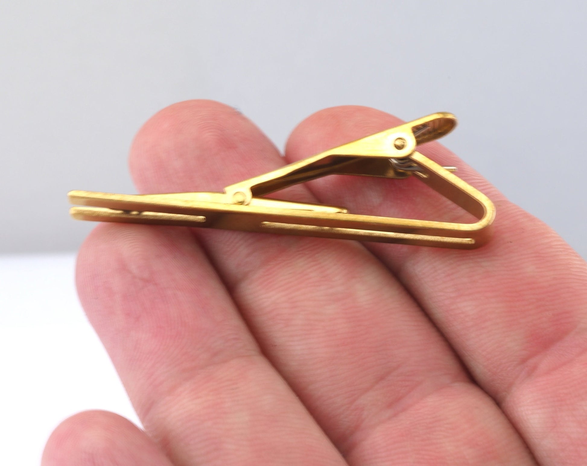 tie clasp 55mm raw brass , brass tie pin OZ2174