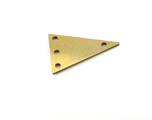 Triangle Charm Brass 20x13mm raw brass connector 4 hole findings 2481-60