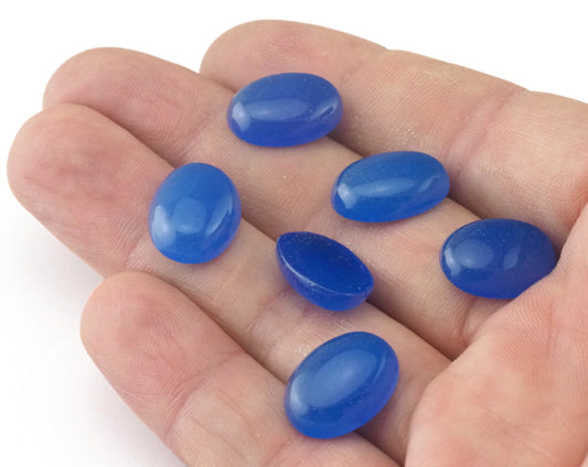 5 pcs. Blue Quartzite Oval Cabochon 12x16mm A13