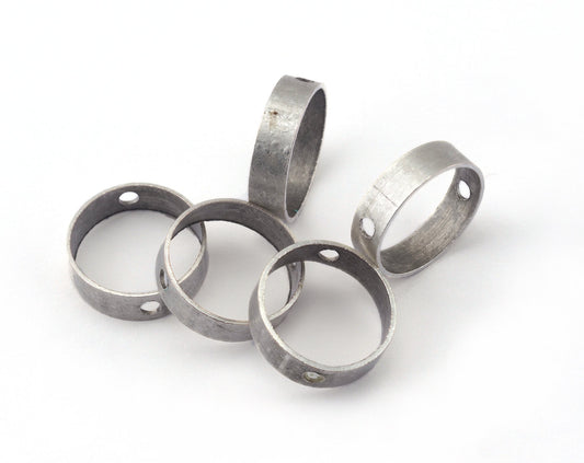 Bead Frame Antique Silver Plated Brass 14x4mm (hole 1.8mm ) 2 hole ring connector ring OZ1216