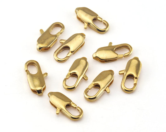 gold plated brass lobster claw clasps 14x6mm 311M OZ144