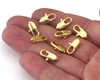 gold plated brass lobster claw clasps 14x6mm 311M OZ144