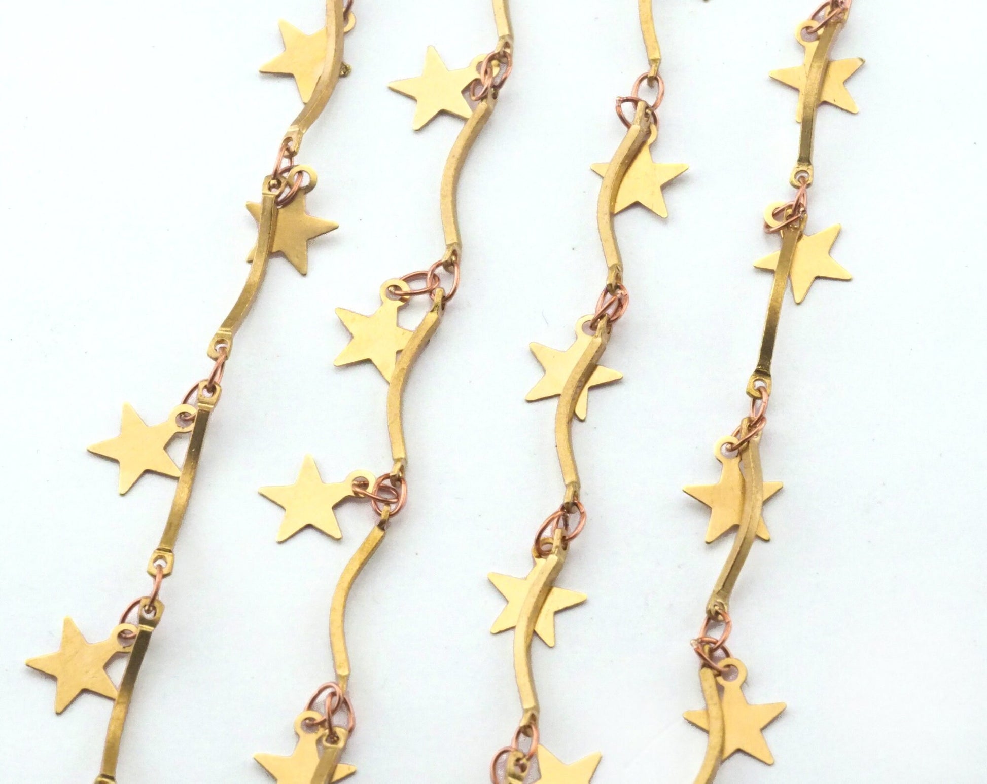 Bar Star chain (7mm star size)(1mm bar size) raw brass soldered chain Z128