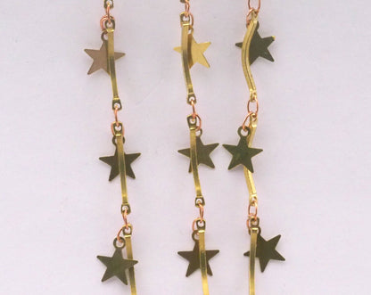 Bar Star chain (7mm star size)(1mm bar size) raw brass soldered chain Z128