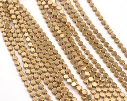 Box Chain Gold Tone Brass 3.1mm Z131