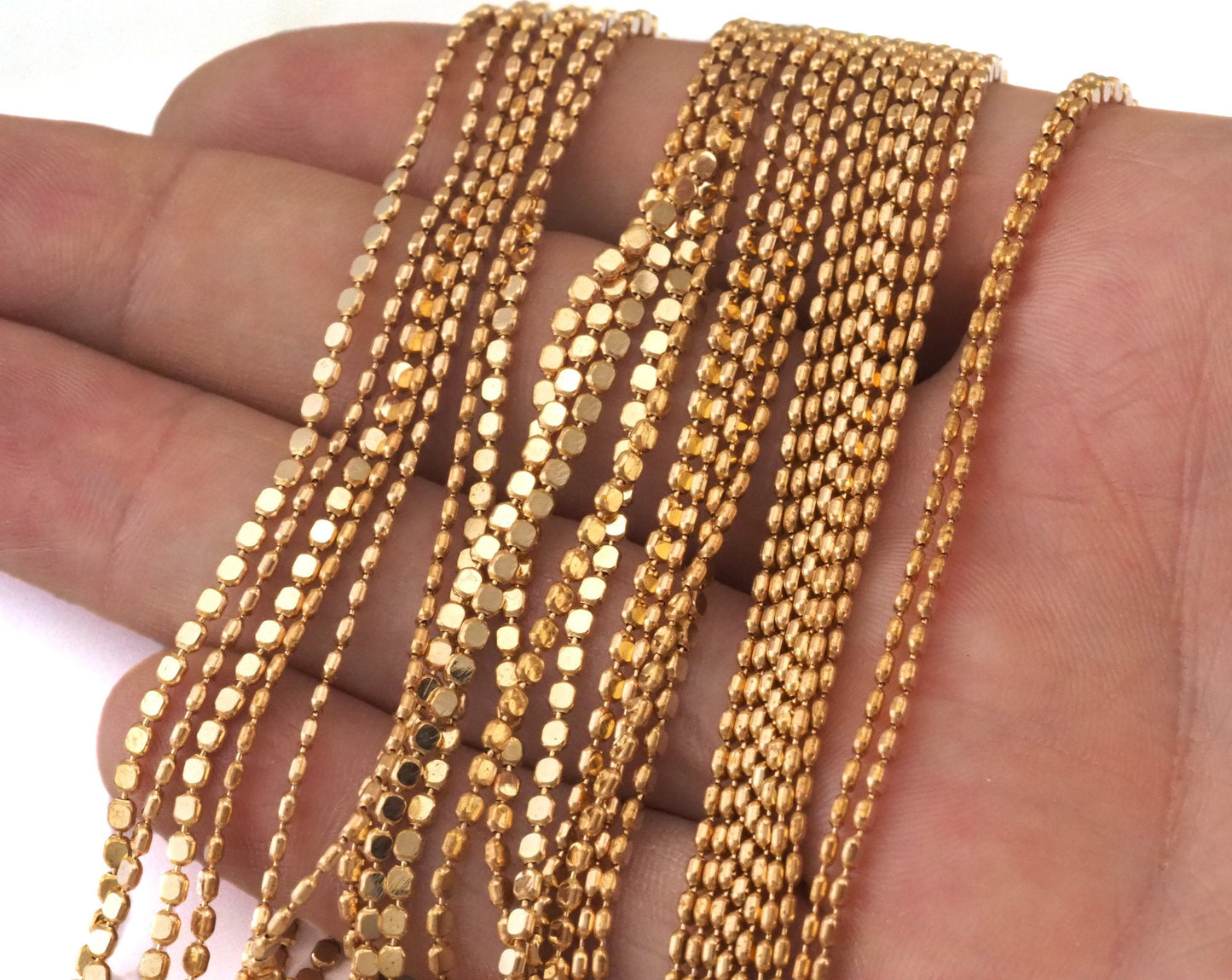 Box Chain Gold Tone Brass 2mm Z133