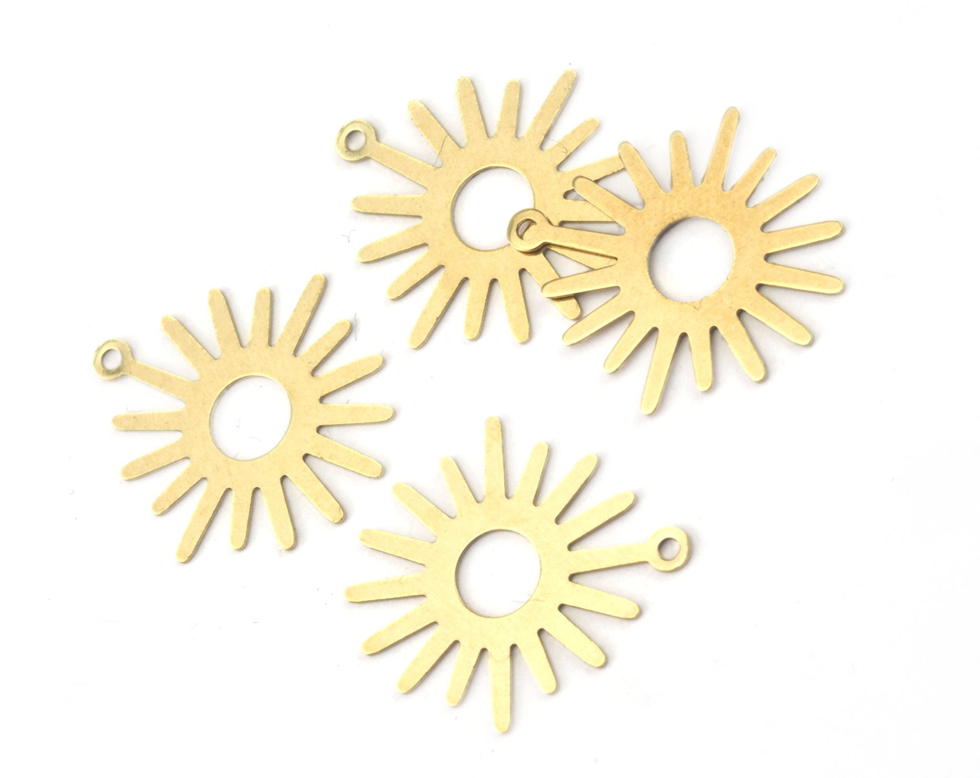 Sun Charms 24x22mm 1 hole Raw brass findings OZ2525-65