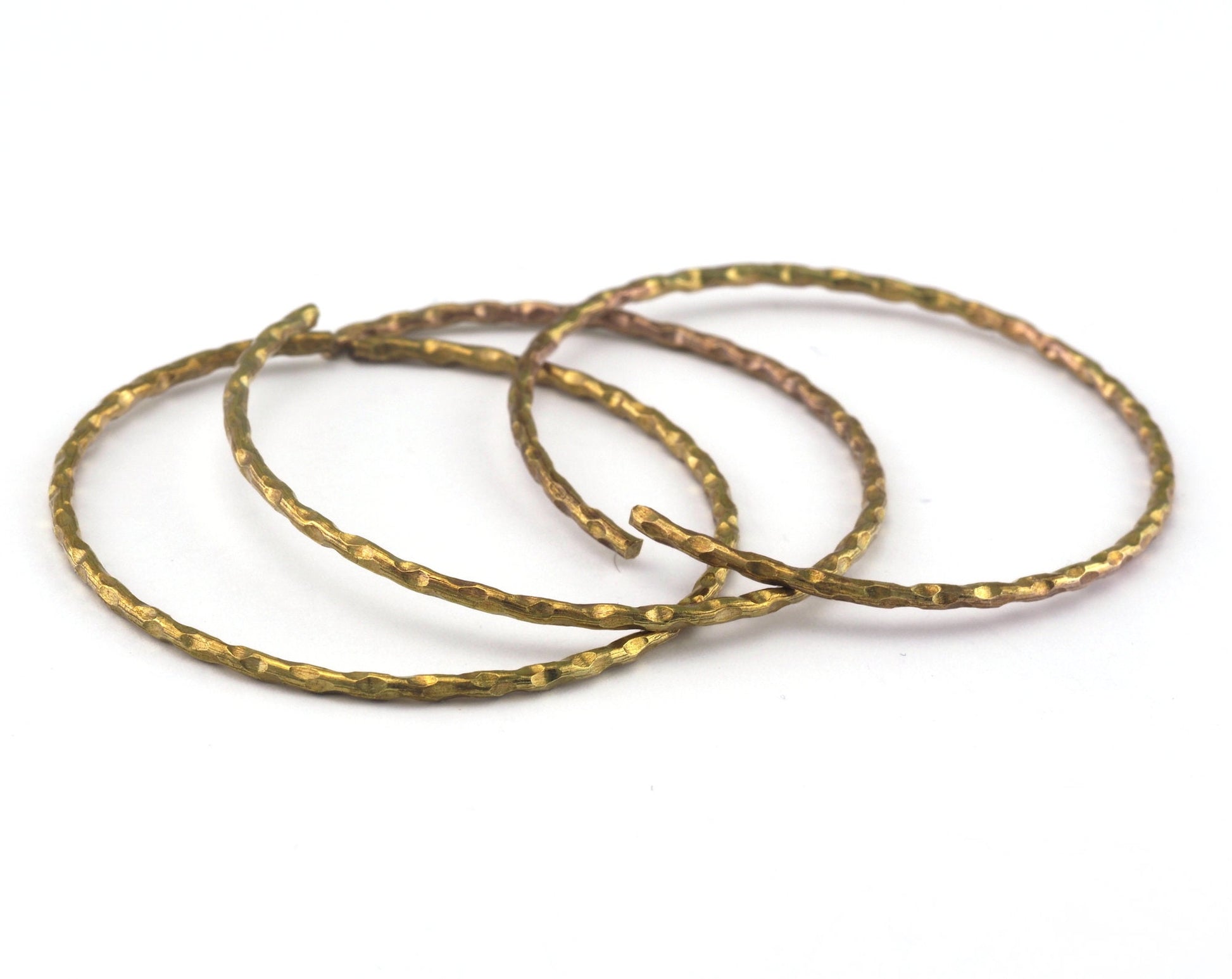 Open Hammered Shape Jump Ring 45mm (2mm Wire Thickness) Raw brass Findings 2545-220