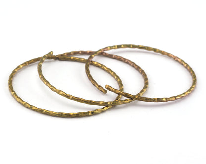 Open Hammered Shape Jump Ring 45mm (2mm Wire Thickness) Raw brass Findings 2545-220