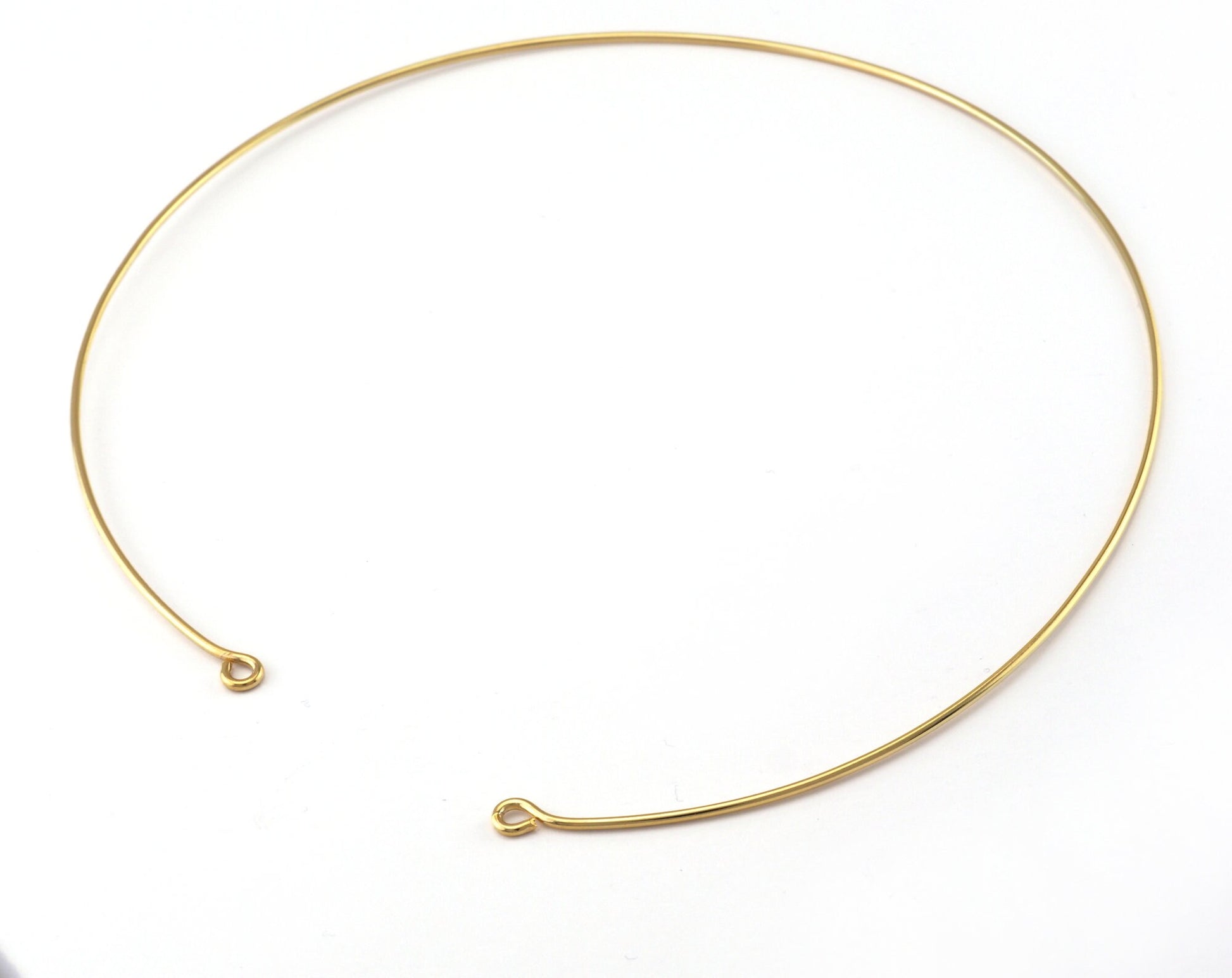 Brass Choker findings with 2 hole Wire collar necklace blanks pendant 140mm Gold plated brass D16