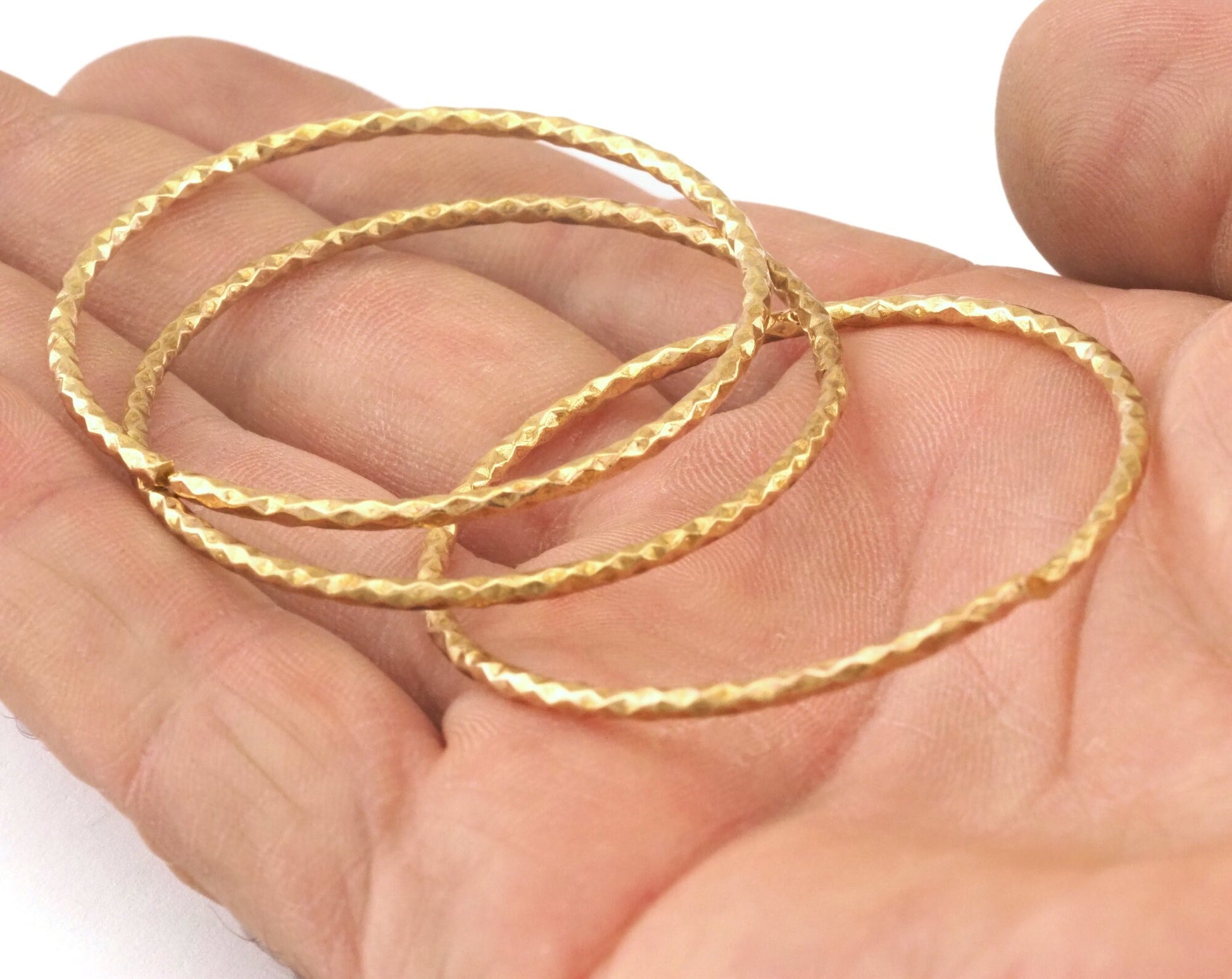 Open Textured Jump Ring 45mm (2mm Wire Thickness) Raw brass Findings 2494-345