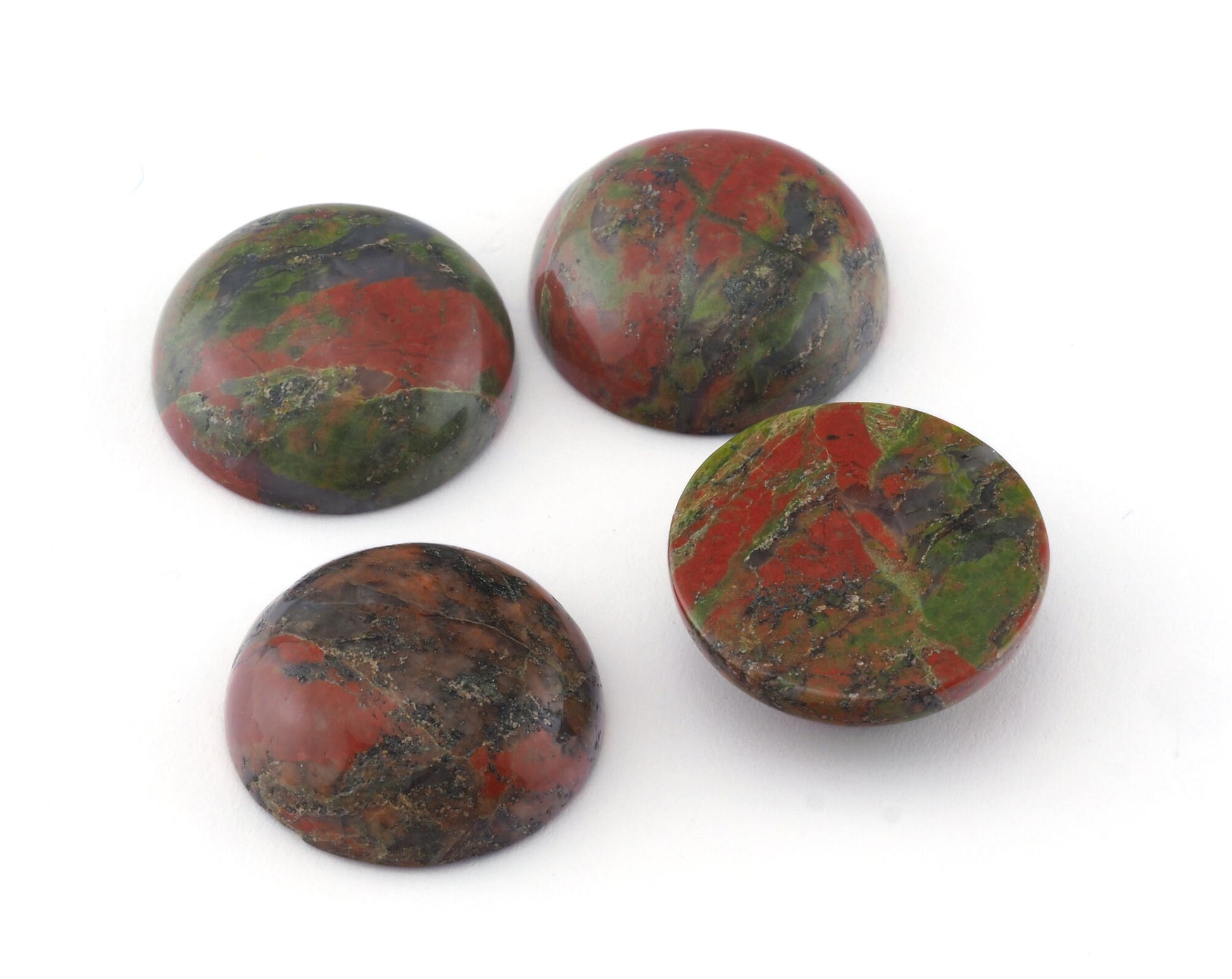 Unakite Round Cabochon 12mm Gemstone no hole Cab68-5