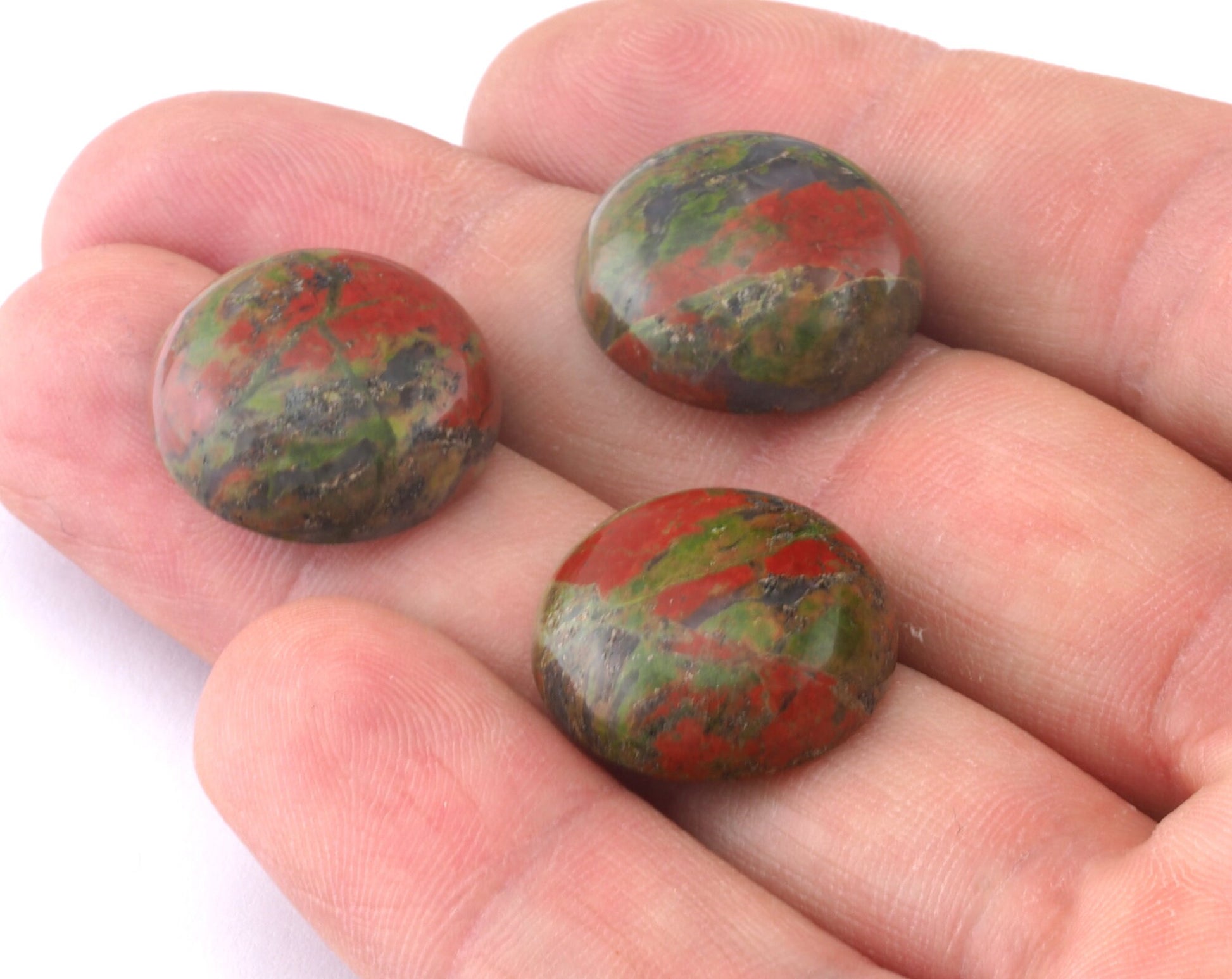 Unakite Round Cabochon 18mm Gemstone no hole Cab29-9