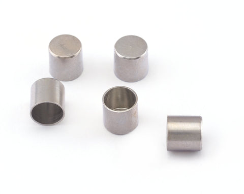 Ends Caps Leather 7x7mm (6.3mm inner hole) Nickel Free Plated Brass cord tip ends, ribbon end, findings ENC6 2501