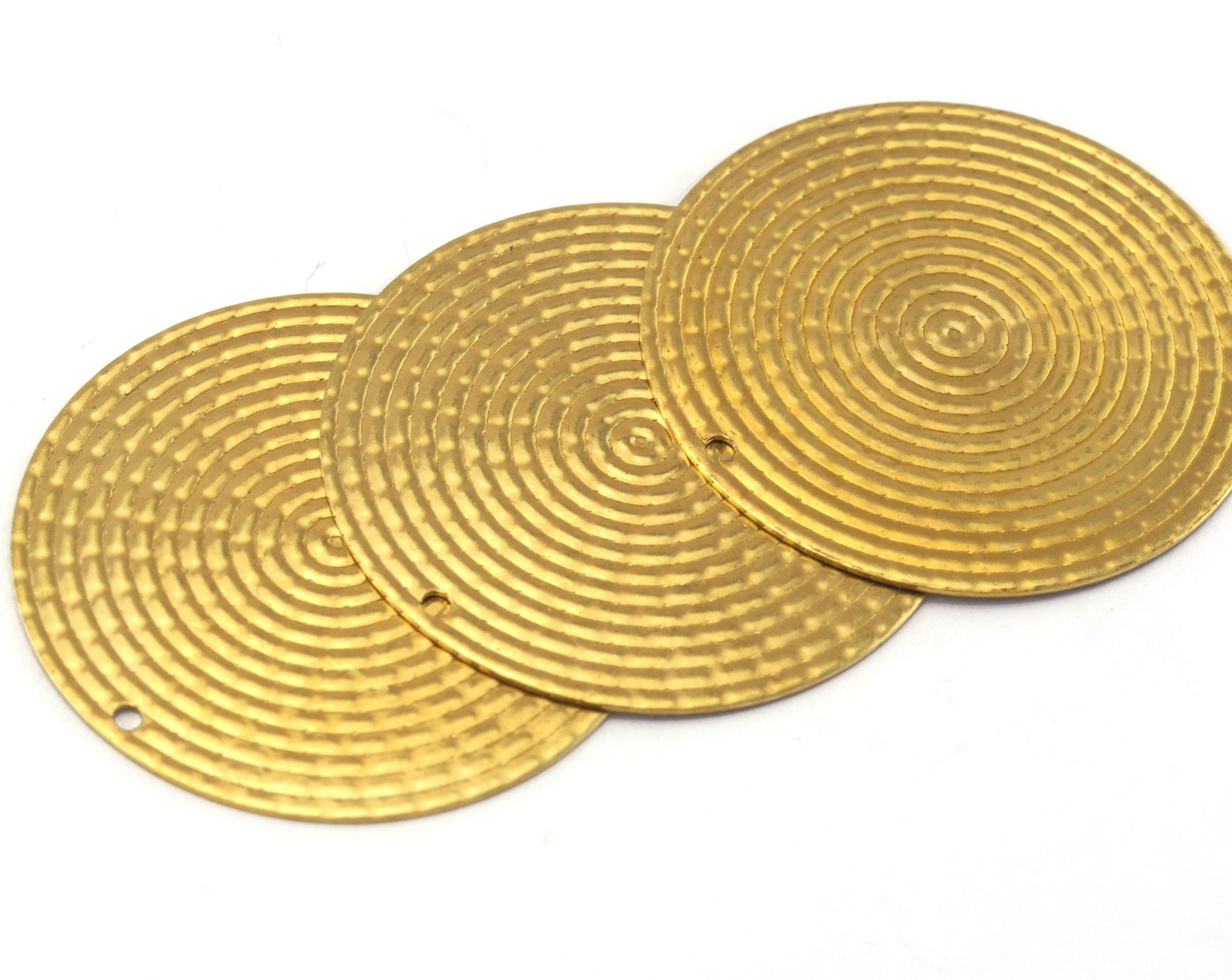 Circles Charms 34mm 1 hole Raw brass Pendant OZ2508-310