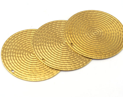 Circles Charms 34mm 1 hole Raw brass Pendant OZ2508-310