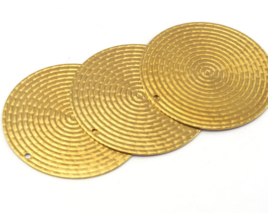 Circles Charms 34mm 1 hole Raw brass Pendant OZ2508-310