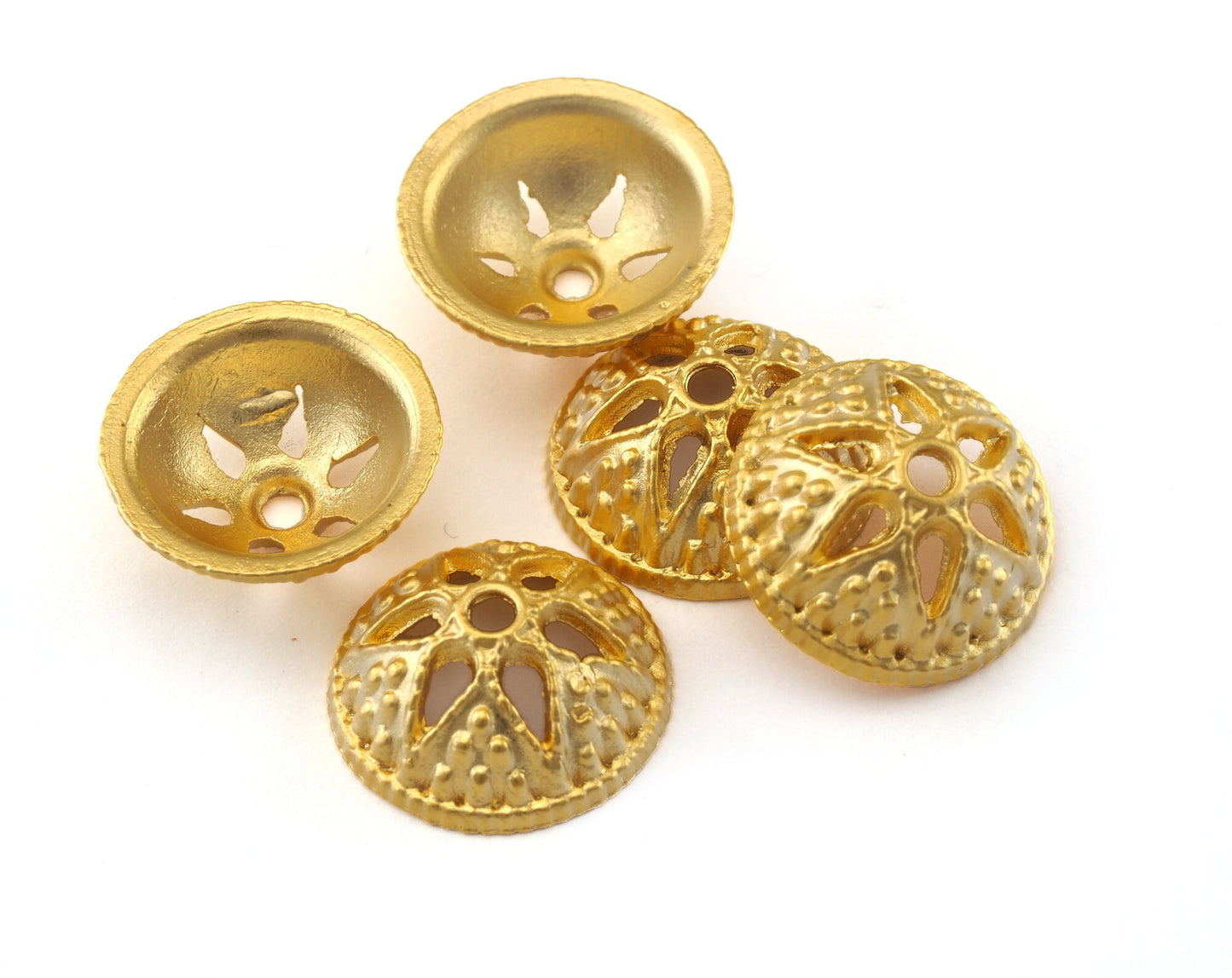 bead caps 15x6mm gold plated alloy pendant, finding charming OZ431