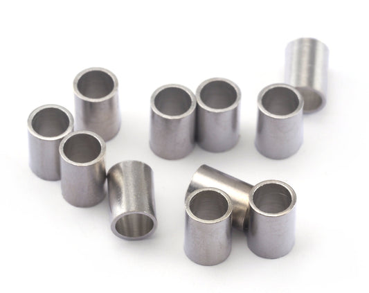 Silver tone (nickel free) brass tube 5x7mm (hole 4mm) ,findings spacer bead bab4 OZ1640