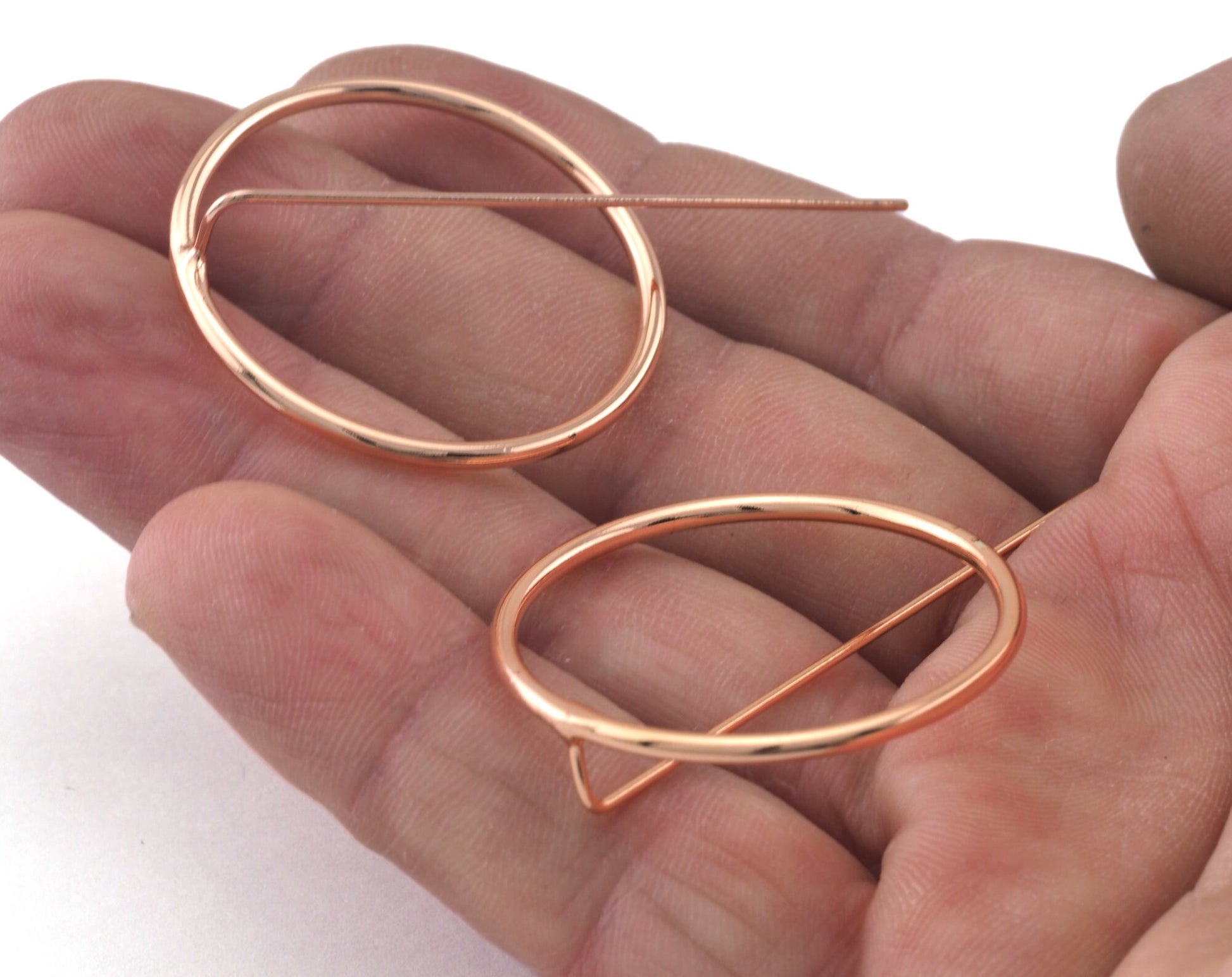 Circle Earring Stud posts 36mm Rose Gold plated brass OZ2520