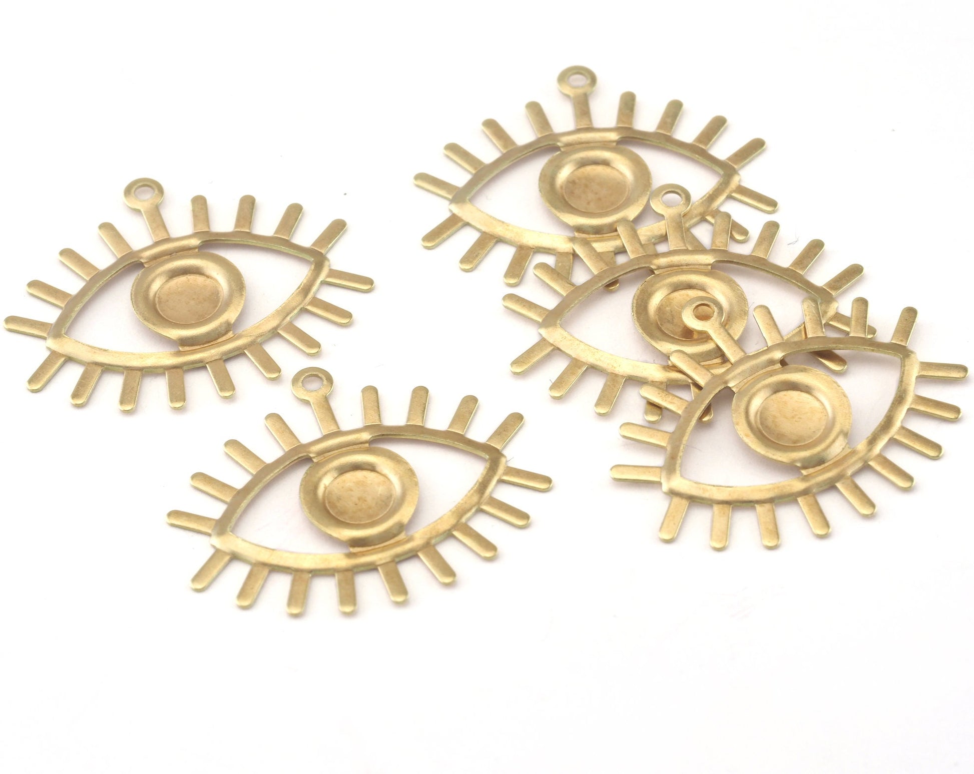 Eye charms raw brass with 1 loop 22x26mm OZ2614-75