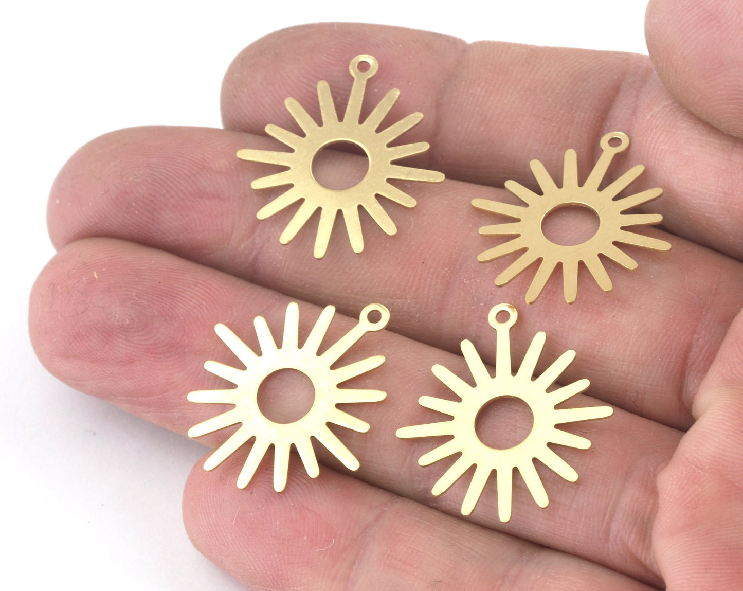 Sun Charms 24x22mm 1 hole Raw brass findings OZ2525-65