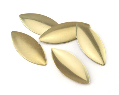 Curved marquise raw brass charms 35x14mm Findings OZ2527-250
